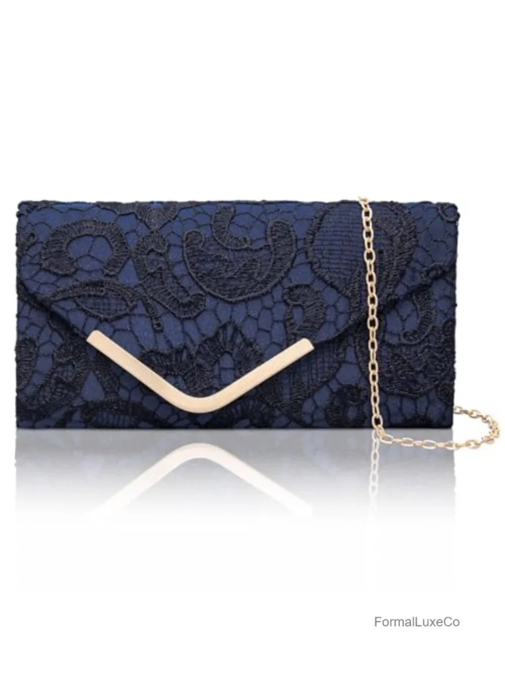 Shiny Sequin Envelope Clutch Evening Bag with Chain Sparkly Party Purse